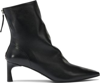 Halmanera Zwarte enkellaarzen voor vrouwen - Dames - Laarzen met Hak - Zwart - 40 EU - Leer - Schoenen