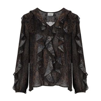 Marella Overhemden, Dames, Bruin, S, UFO Blouse