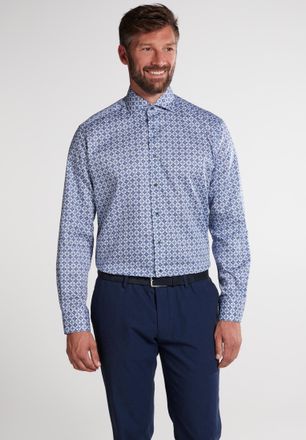 Eterna Langarmhemd ETERNA COMFORT FIT, Herren, Gr. 42, Normalgr&ouml;ssen, blau (navy), Twill, 100% Baumwolle, normal, Manschette, Hemden Langarmhemd, EASY IRON (