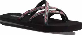 Teva Womens Olowahu Flip-Flop Sandal In Felicitas Black