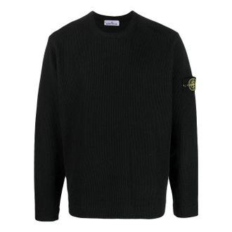 Stone Island Ribbed Fleece Sweatshirt Black 781565656-V0029