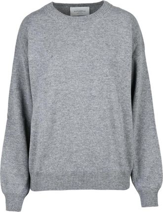 Ballantyne Wollen Pullover Sweater - Dames - Ronde hals truien - Grijs - M - Wol - Truien & Vesten
