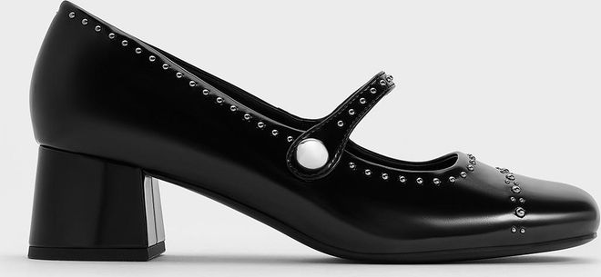 Studded Mary Jane Pumps