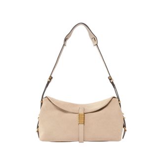 Pinko Suede Leather Bag with Flap Closure