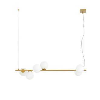 Luce-Ambiente-Design Enoire suspension in Gold Metal with White Glass Diffusers 120 Cm
