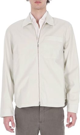 Officine G&eacute;n&eacute;rale Malo Stretch Cotton-Lyocell Zip Overshirt Jacket