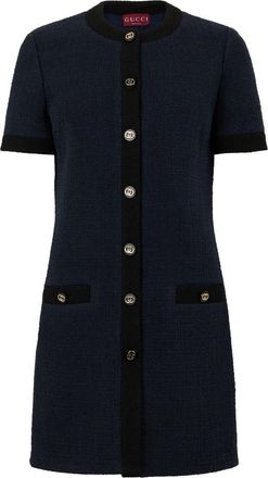 Gucci Kleedjes, Dames, Blauw, L, Wol, Mini Jurk