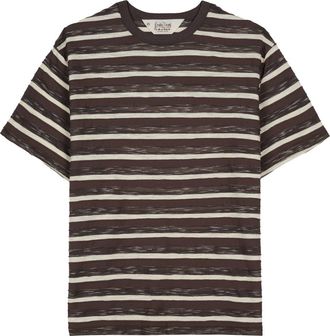 Brain Dead Casey Stripe T-Shirt in Coffee at Nordstrom, Size Xx-Large