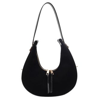 Generic Women Faux Suede Shoulder Bag Fashion Underarm Bag Large Capacity Elegant Shoulder Purse Zip Closure Vintage Commuting Bag Adjustable Strap for Autumn