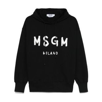 Msgm Zwarte Drop Shoulder Trui - Dames - Hoodies - Zwart - M - Hoodies & sweatvesten