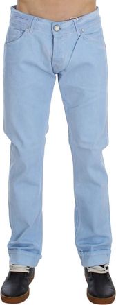 Acht Mens Straight Leg Jeans - Light Blue Cotton - Size 29 (Waist)
