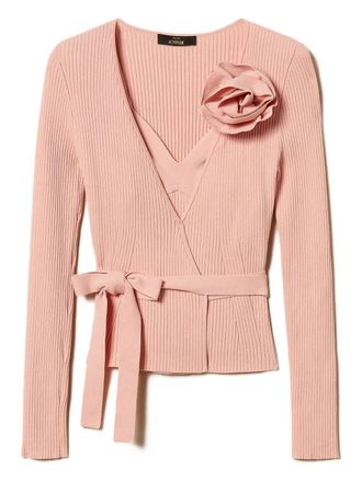 Twin-Set brooch knit top (set of two) - Roze