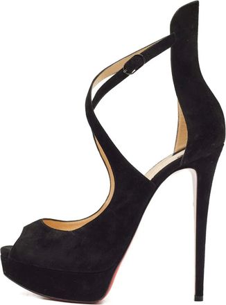 Christian Louboutin 155mm suede heeled sandals - Black