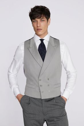 Moss Tailored Fit Grey Morning Waistcoat