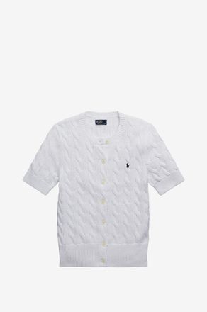 Polo Ralph Lauren Kurzarm-Zopfstrickcardigan Pony