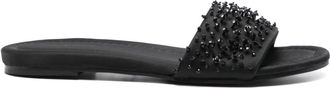Fabiana Filippi Duchesse bead-detailed slides - women - Calf Leather/Polyester/Polyester - 39 - Black