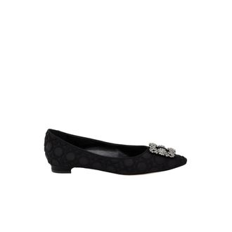 Manolo Blahnik Ballerinas, female, Black, Size: 10 US Hangisi Flat Ballerinas
