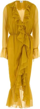 Saint Laurent Yellow Crepe Dress