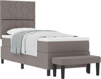 vidaXL Box Spring Bed with Mattress Taupe 80 x 200 cm Fabric Vidaxl