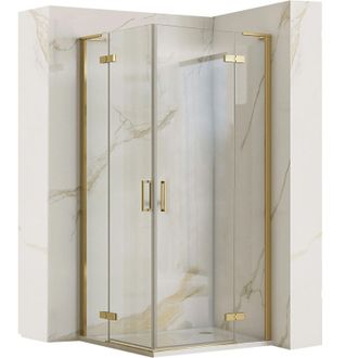 Rea Rea - Mampara De Ducha Hugo Double Gold Brush 80x80