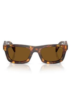 Prada 50mm Polarized Pillow Sunglasses in Honey Tortoise /Brown Polar at Nordstrom