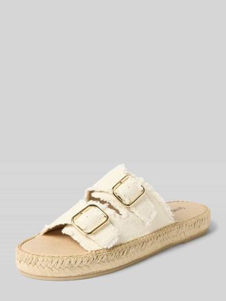 Espadrij Sandalette mit Dornschlie&szlig;en Modell CLAQUETTE LIN in Offwhite, Gr&ouml;&szlig;e 36