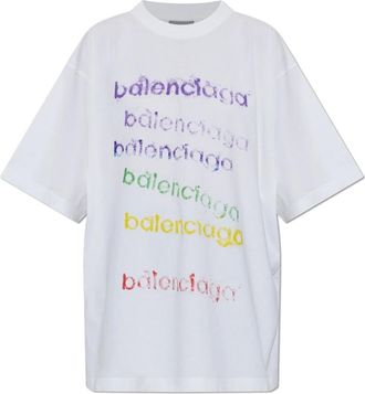 Balenciaga Camiseta con logo - Tops - Mujer - Blanco - XS