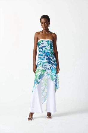 Joseph Ribkoff Tropical Print Jumpsuit In Vanilla/multi