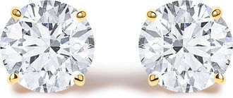 House of Brilliance 14K Gold Round Lab Grown Diamond Solitaire Stud Earrings with Push Backs