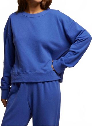 perfectwhitetee Tyler French Terry Pullover Sweatshirt In Violet Blue