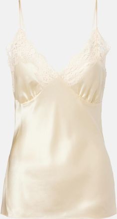 Stella McCartney Lace-trimmed silk satin camisole