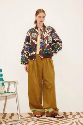 Alemais Jasper Bomber Jacket In Chocolate