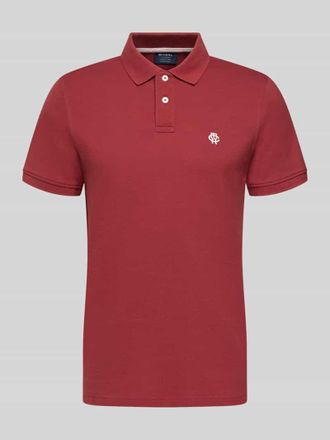 Mc Neal Slim Fit Poloshirt mit Logo-Stitching in Rostrot, Gr&ouml;&szlig;e XXXL