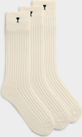 Ami Mens Ami de Coeur rib-knit socks Set of 3