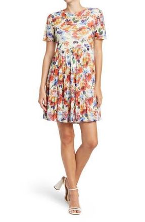 By Design Cate Floral Print Tiered T-Shirt Dress in Paint Flowers at Nordstrom Rack, Size Medium