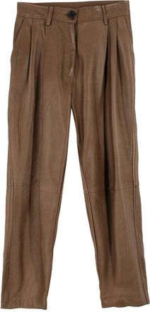 Bouguessa Brown Leather Pants Size XS