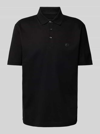 HUGO BOSS Slim Fit Poloshirt mit Label-Patch Modell Parris in Black, Gr&ouml;&szlig;e L