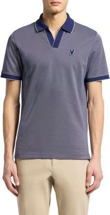 Psycho Bunny Mackay Jacquard Johnny Collar Polo in Evening Blue at Nordstrom Rack, Size 7(Xl)
