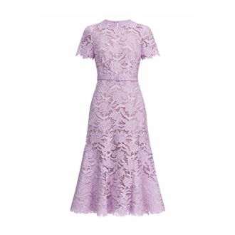 Self Portrait Midi Dresses, female, Purple, Size: XS Lace Midi Dress