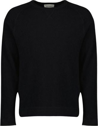 Officine G&eacute;n&eacute;rale Raglanmouwtrui - Heren - Ronde hals truien - Zwart - S - Kasjmier - Truien & Vesten