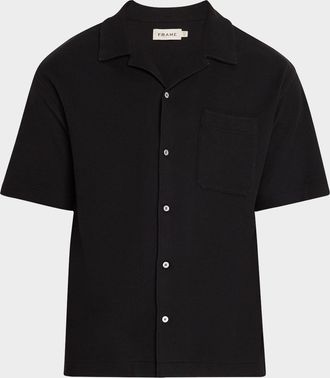 Frame Denim Mens Relaxed Jacquard Camp Shirt
