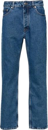 Palm Angels Monogram Straight-Leg Denim Jeans - Heren - Regular Fit Jeans - Blauw - W34 - Denim - Jeans
