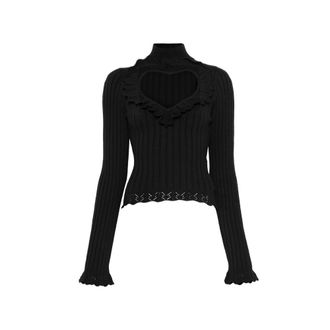 Balenciaga Black Solid Turtle Neck T-Shirt