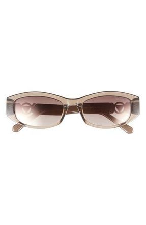 Guess 54mm Oval Sunglasses in Light Brown /Brown Mirror at Nordstrom Rack