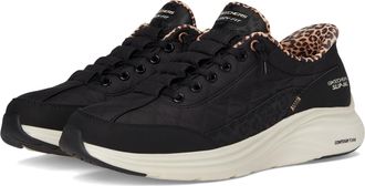 Skechers Womens Contour Foam Leopard Dream Trainers, Black, 7.5 UK