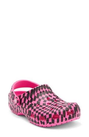Crocs Classic Warped Checker Clog in Pink Crush/Black at Nordstrom Rack, Size 10 Womens / 8 Mens