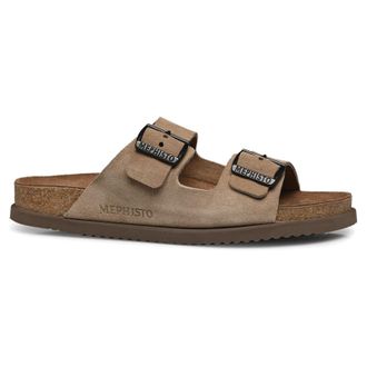 Mephisto Mephisto Nerio Suede Mens Hook and Loop Sandals - Warm Grey - Size:UK 10.5