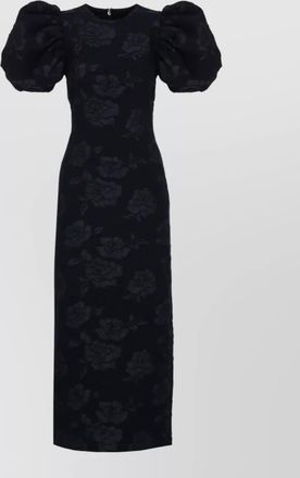 Rotate jacquard floral puff-sleeve maxi dress