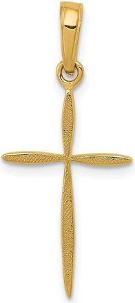 Diamond2Deal 14k Gold Polished Cross With Tapered Ends Pendant