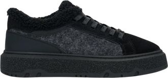 Estro & Luminara Dames Bont Gevoerde Zwarte Winter Sneakers gemaakt van Echt Velours - Dames - Sneakers - Zwart - 37 EU - Schoenen